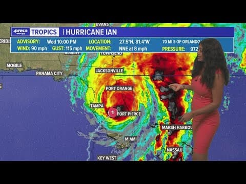 Hurricane Ian winds continue to weaken as it moved over Florida