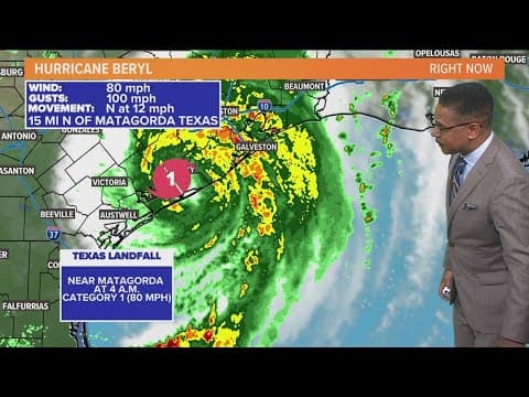 Hurricane Beryl makes Texas landfall: Latest radar, forecast, path