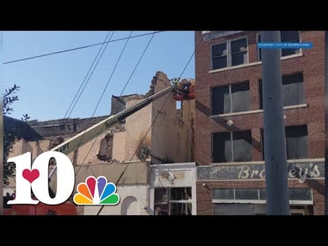 Crews start demolishing remnants of historic Parks-Belk Building in Morristown following fire