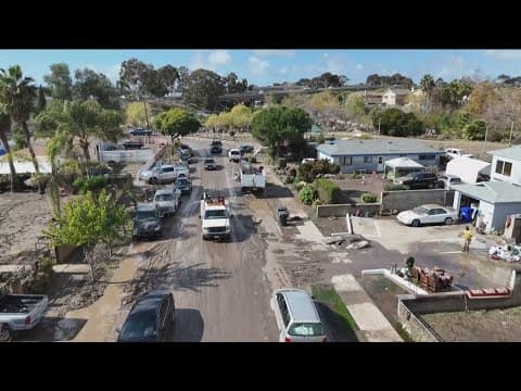 San Diego Storm | Drone video shows damage above homes