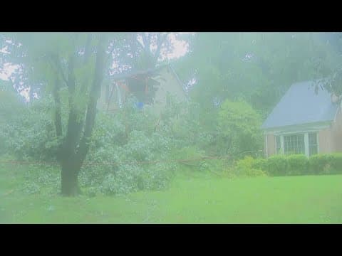 Tree falls on home in Potomac, Maryland due to home