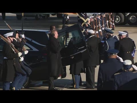 Jimmy Carter's body transferred to hearse at Joint Base Andrews