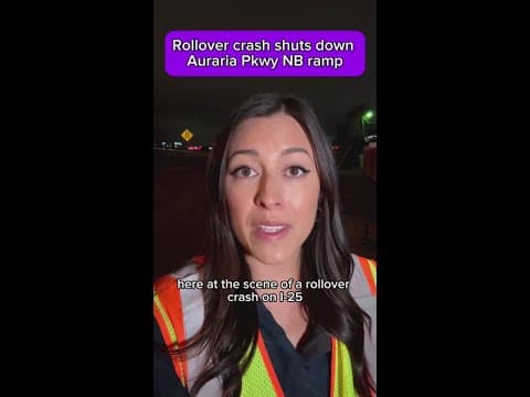 Rollover crash shuts down off ramp on I-25