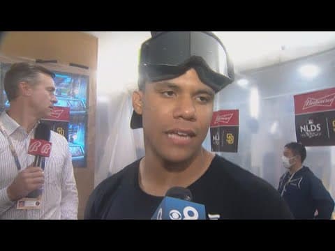 Padres superstar Juan Soto talks about beating the Dodgers to advance to the NLCS