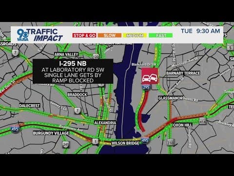 Crash on I-295 in DC blocks northbound lanes