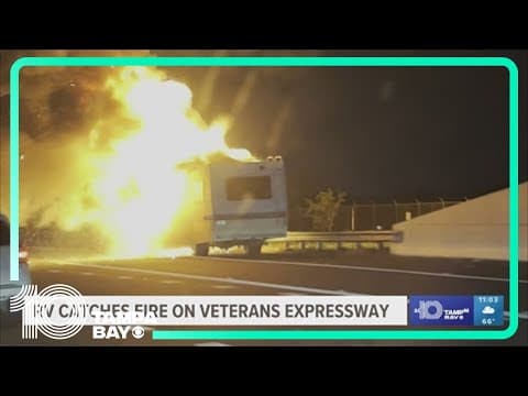 RV catches fire on Veterans Expressway; investigation underway