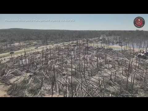 Drone video shows Tylertown, Mississippi tornado damage