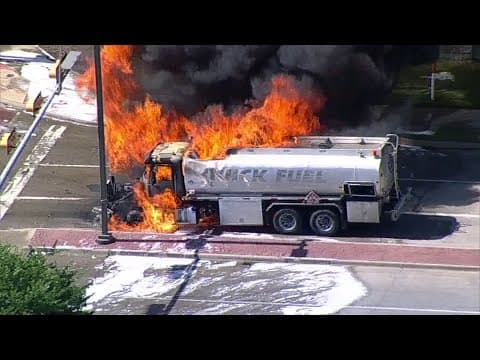 LIVE: Crews responding to a diesel tanker on fire in DeSoto, Texas
