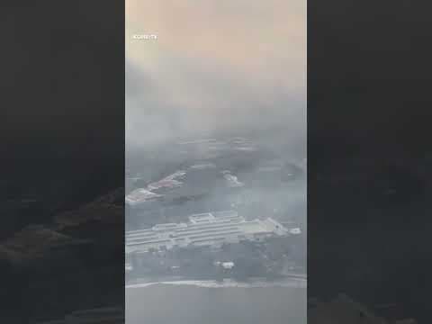 #Maui wildfires aerial video shows devastating impact #shorts
