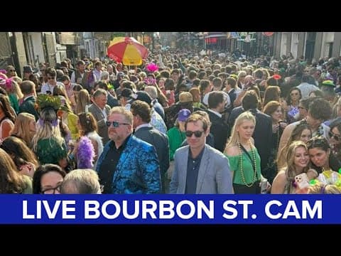 Live New Orleans Bourbon Street Camera during Mardi Gras