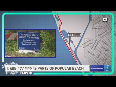 Parts of Caspersen Beach closed following damage from Hurricane Debby