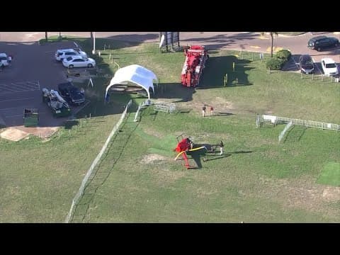 Video shows aftermath of minor helicopter crash in Galveston