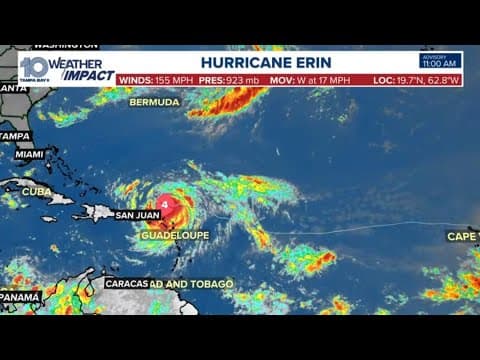 LIVE UPDATE: Tracking Category 5 Hurricane Erin with latest NHC advisory