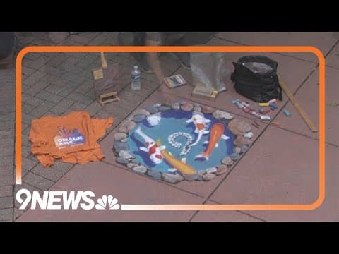 Timelapse of chalk art drawing