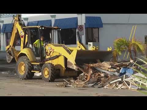 Debris clearing continues in Clearwater Beach, Florida, after Hurricane Milton