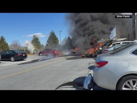 A single-engine plane crashes near a Pennsylvania airport and all 5 aboard are taken to hospitals