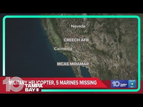 Search for Marine helicopter underway after 5 on board reported missing