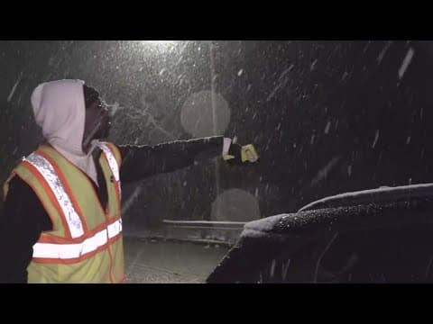 Tevian takes surface temperatures as snow moves in