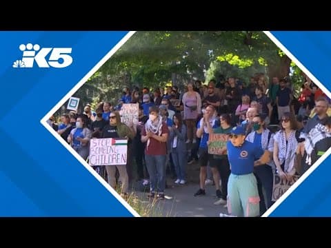 Pro-Palestinian students protest UW's Board of Regents meeting, address the board with demands