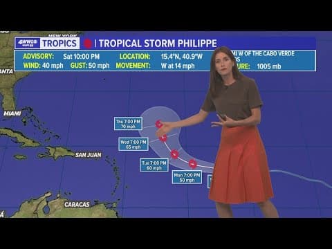 Tropical Storm Philippe forms in Atlantic