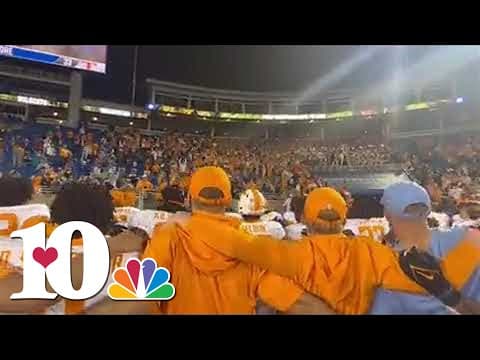 Tennessee Vols celebrate victory over Kentucky with fans