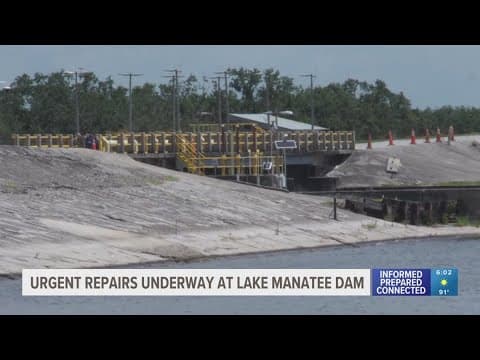 Crews work to repair surface cracks, deterioration at Lake Manatee Dam