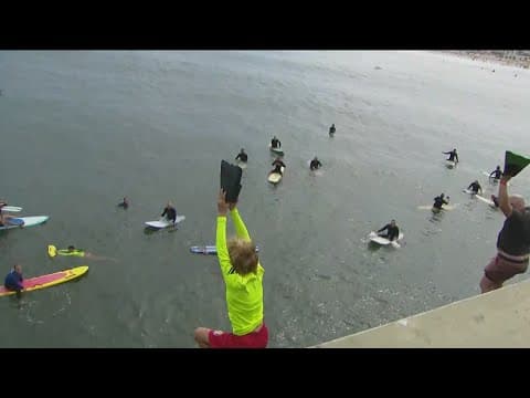 Ocean Beach Pier jump tradition continues