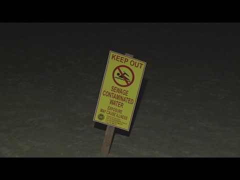 Urban runoff from Tijuana River caused by rainstorm affecting Imperial Beach