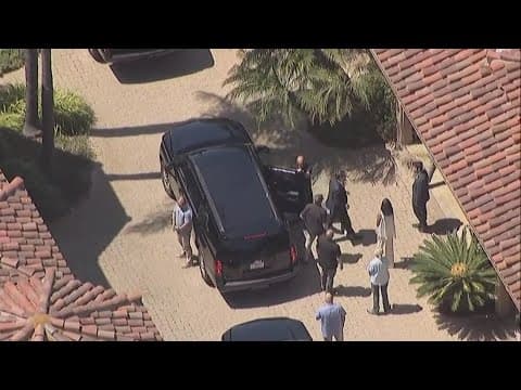 JD Vance motorcade arrives at San Diego campaign fundraiser