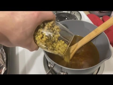 Healthy green lentil vegan soup to keep you warm on a winter day