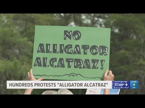 Protesters line highway in Florida Everglades to oppose 'Alligator Alcatraz'