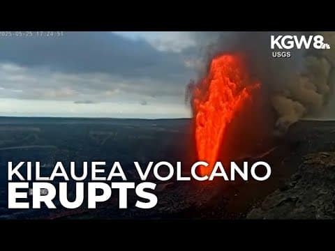 Video shows Kilauea Volcano erupting