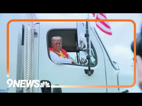 Trump Speaks to Reporters From Garbage Truck