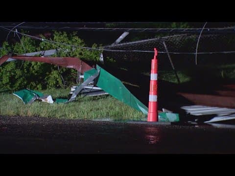Strong winds down power lines in Mineral Wells after widespread storms