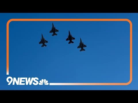 F-16 military flyover at Falcons vs. Broncos game