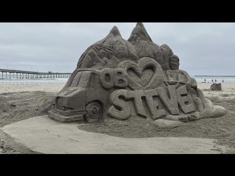 Special sand sculpture built to honor UPS driver killed in Santee plane crash