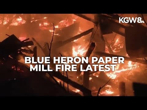 Former Blue Heron paper mill in Oregon City still smoldering after fire