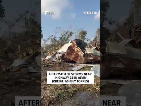 Alvin, Texas storm aftermath: Widespread damage after tornadoes reported across Houston area #shorts