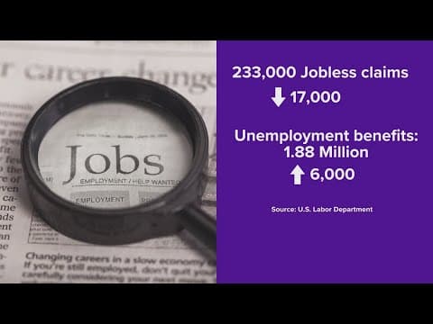 Jobless claims dropping as number of people collecting  unemployment benefits rise