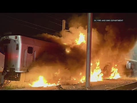 Amtrak trains damaged in DC maintenance yard fire
