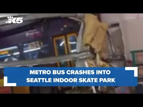 Seattle bus crashes into indoor skate park