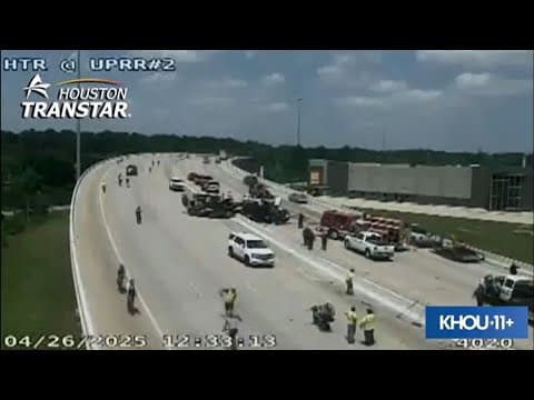 Wreck has NB lanes of Hardy Toll Road shut down as Ironman participants ride by
