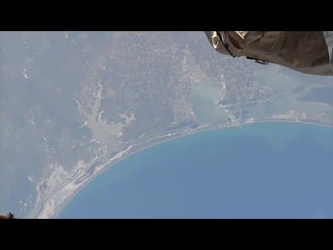 International Space Station crew says hello Houston as they fly over Texas