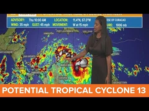 PTC 13 forms in the Caribbean Sea