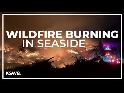 Fire burning in Tillamook Head in Seaside