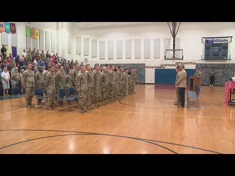 Ohio Army National Guard air defense artillery members deployed Sunday afternoon
