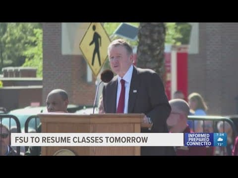 'FSU is strong': University president says classes at FSU will resume on Monday following shooting