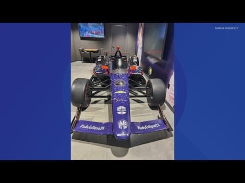 Purdue unveils special livery on show car for upcoming total solar eclipse at IMS.