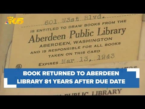 Book found in storage unit returned to Washington library 81 years after due date