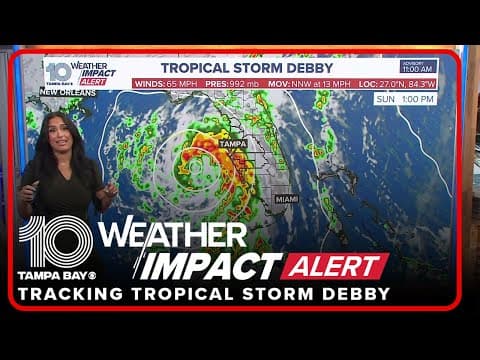 Tropical Storm Debby intensifies over the Gulf of Mexico | 1 p.m. Sunday